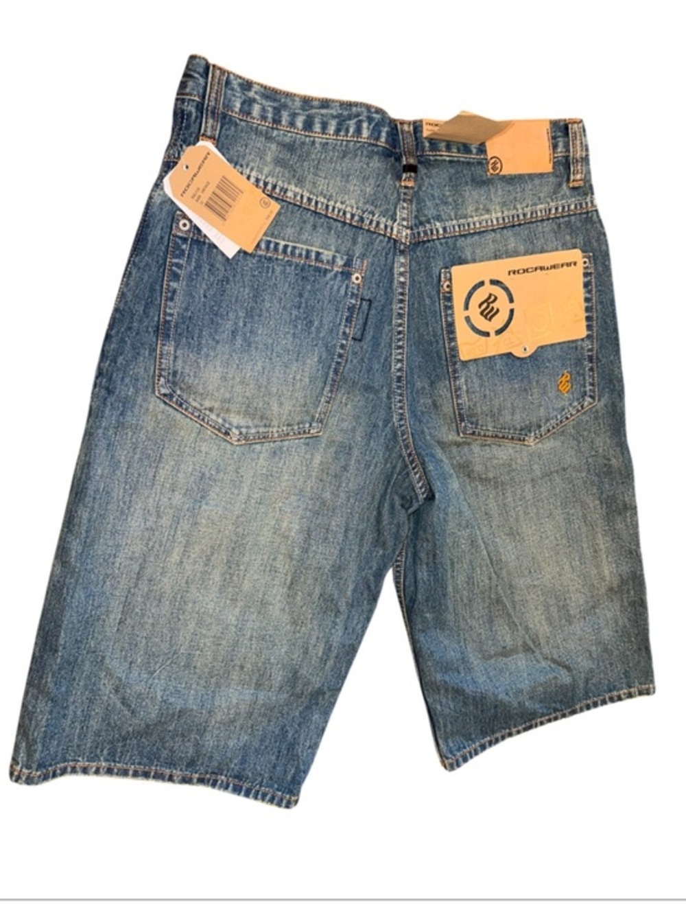 Deadstock Y2K Rocawear Jorts Size 32 Vintage Baggy Denim Shorts Hip Hop